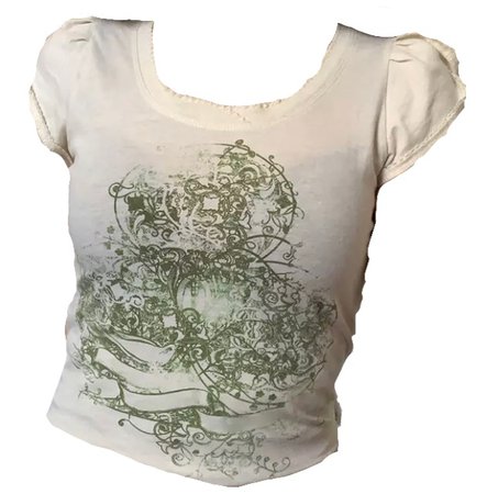 Green & White Fairycore Shirt