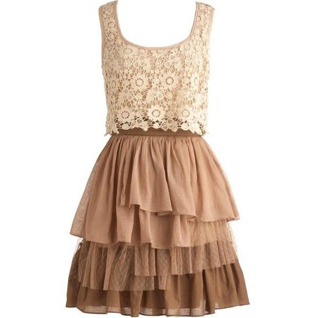 brown/cream lacy dress
