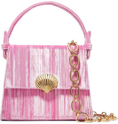 Jemima Plissé-velvet Shoulder Bag - Pink