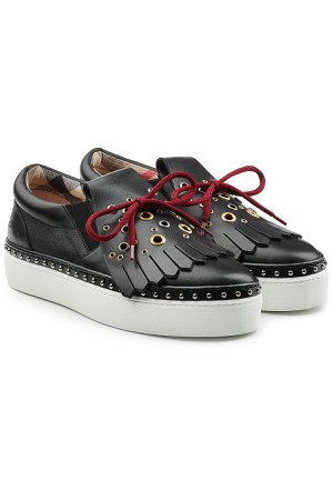 Embellished Leather Creeper Sneakers Gr. IT 41