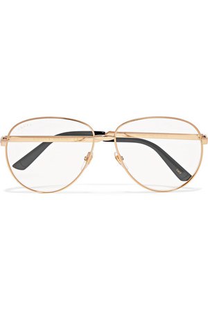 Gucci | Aviator-style gold-tone optical glasses | NET-A-PORTER.COM