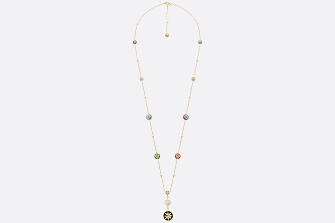Rose Des Vents Long Necklace Yellow Gold, Diamonds and Decorative Stones - Jewellery - Women's Fashion | DIOR