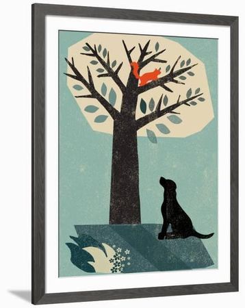 'Dog and Squirrel' Giclee Print - Rocket 68 | Art.com