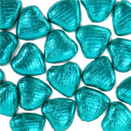 Turquoise Foil Chocolate Hearts | Party Delights