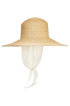 CLYDE | Cotton gauze-trimmed straw sunhat | NET-A-PORTER.COM