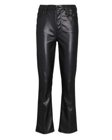 MOTHER The Insider Ankle Faux Leather Jeans | INTERMIX®