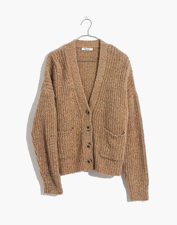 Speckled Rib Cardigan Sweater