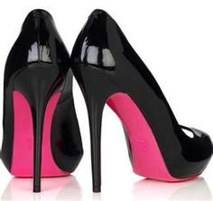 black shoes with pink bottoms - Google Search