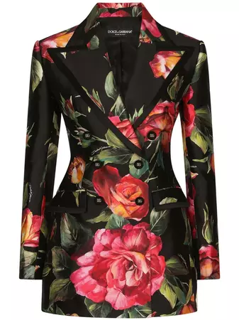 Dolce & Gabbana rose-print Tailored double-breasted Blazer - Farfetch