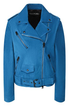 Женская бирюзовая замшевая куртка TOM FORD — купить за 423000 руб. в интернет-магазине ЦУМ, арт. CSL649-LEX226