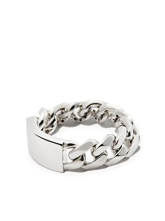 SHAY 18kt White Gold ID Flat Link Ring - Farfetch