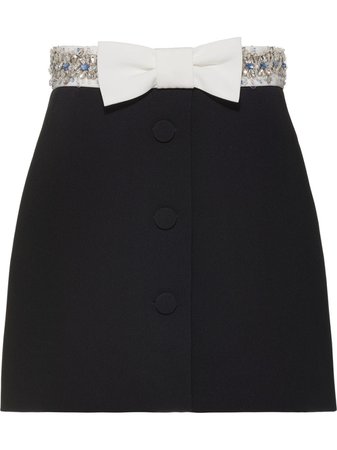 Miu Miu crystal-embellished mini skirt