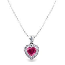 pink diamond heart necklace - Google Search