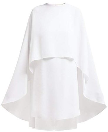 Cape Crepe Mini Dress - Womens - White