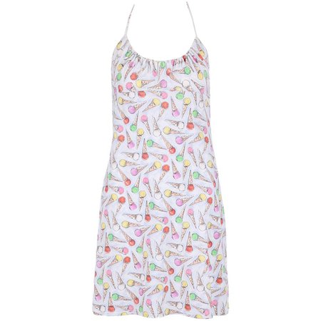 Chanel Stretch Halter Mini Sun Dress with Chanel Ice Cream Cone Print, 2004 For Sale at 1stdibs