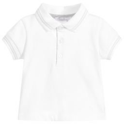 Patachou - Boys White Cotton Polo Shirt | Childrensalon Outlet