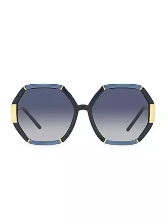 Shop Tory Burch 52MM Geometric Sunglasses | Saks Fifth Avenue