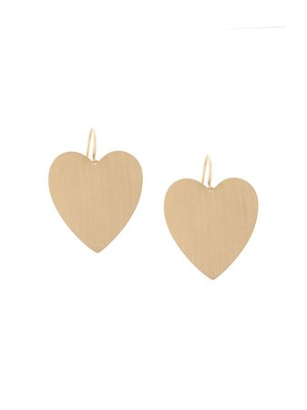 Irene Neuwirth 18Kt Yellow Gold Large Flat Heart Earrings | Farfetch.com