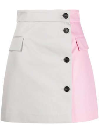 MSGM two-tone A-line skirt