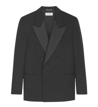 SAINT LAURENT Double-breasted wool blazer