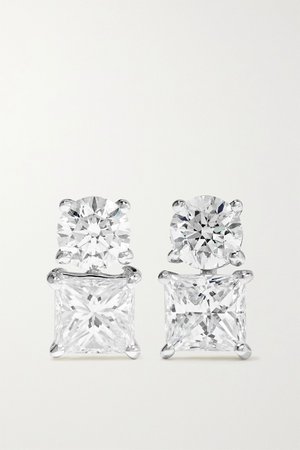 White gold 18-karat white gold diamond earrings | Anita Ko | NET-A-PORTER