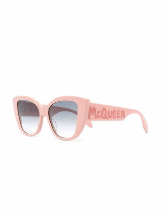 Alexander McQueen Eyewear logo-print cat-eye Sunglasses - Farfetch