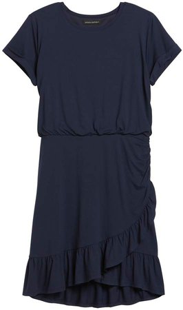 Flounce-Hem T-Shirt Dress