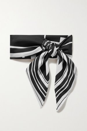 Black Printed silk-twill scarf | rag & bone | NET-A-PORTER