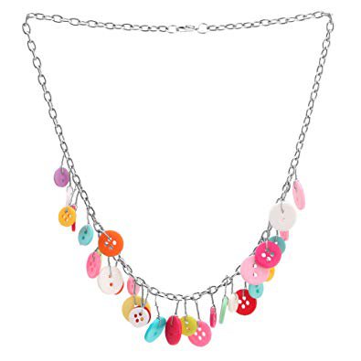 colorful button necklace - Google Search
