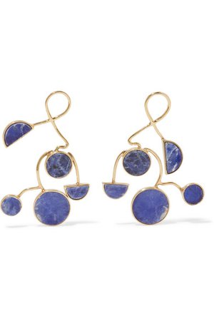 Paola Vilas | Ray gold-plated sodalite earrings | NET-A-PORTER.COM