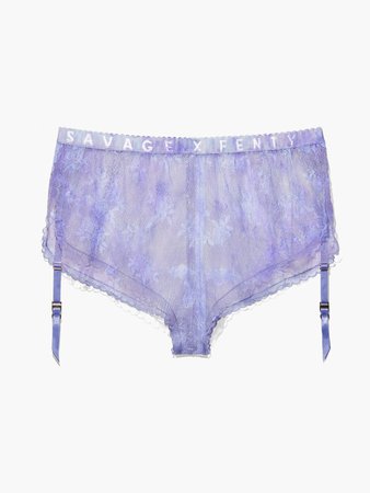 Watercolor Tie Dye Lace Short with Garter in Blue & Purple | SAVAGE X FENTY