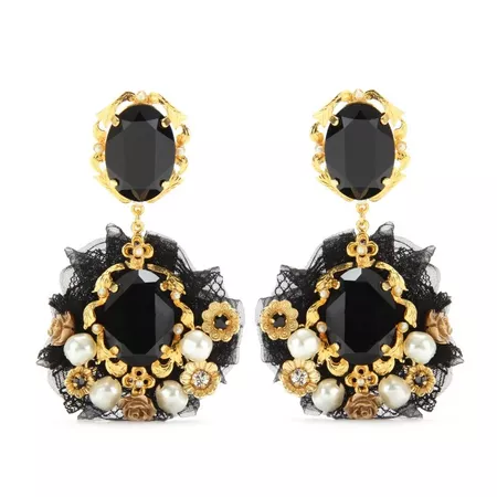 DOLCE&GABBANA : CRYSTAL EMBELLISHED CLIP-ON EARRINGS | Sumally