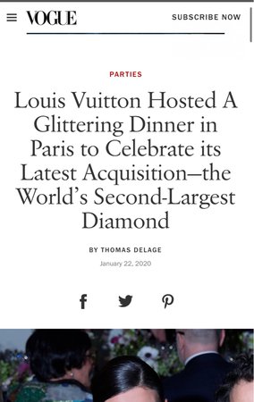 Louis Vuitton wolds 2nd largest diamond event