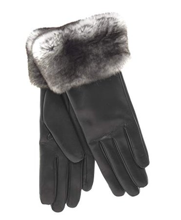 Fratelli Orsini Italian Orylag Rabbit Fur Cuff Cashmere Lined Leather Gloves