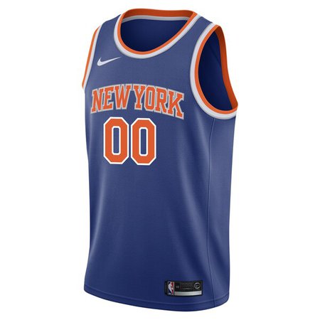 Men's New York Knicks Nike Blue Swingman Custom Jersey - Icon Edition