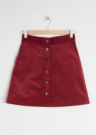 Corduroy Mini Skirt - Red - Mini skirts - & Other Stories