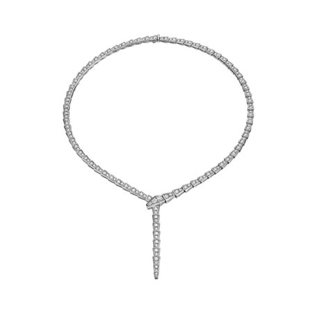 bvlgari Serpenti 18k Pave Diamond Necklace