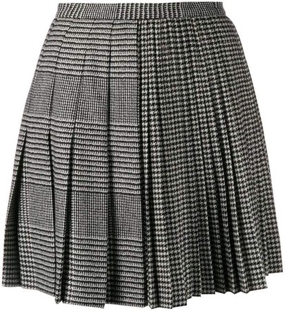 houndstooth pleated mini skirt