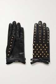 Prada | Buckle-detailed quilted nylon and leather gloves | NET-A-PORTER.COM