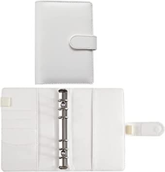 YLSAFET A6 Binder, PU Leather Budget Binder, Refillable 6 Ring Notebook Binder Cover for A6 Filler Paper Loose Leaf Organizer with Card Holder Pockets Pen Holder Loop Buckle Closure (Color : E) : Amazon.ca: Office Products