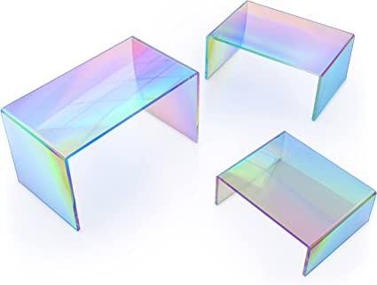 Amazon.com: X-FLOAT Rainbow Iridescent Acrylic Display Risers (Set of 6) : Home & Kitchen
