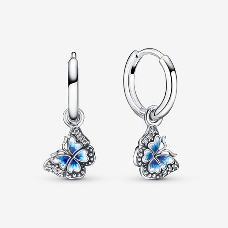 Blue Butterfly Hoop Earrings | Sterling silver | Pandora US