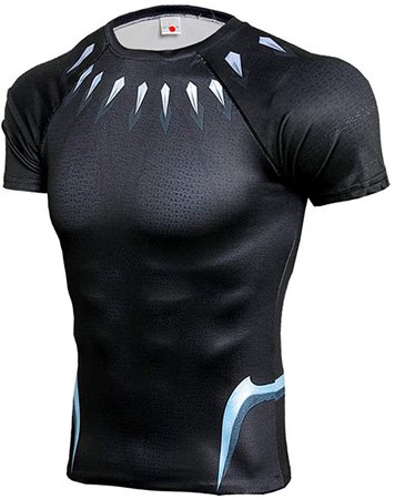 Amazon.com: HIMIC E77C Hot Movie Super Hero Quick-Drying ElasticT-Shirt Costume (Medium, Black Panther Long Sleeve): Clothing