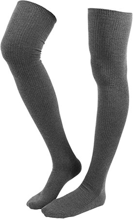 Amazon.com: WowFoot Womens Rib Over The Knee Thigh High Socks Cotton Opaque Leg warmer Winter Boot Leggings (A-Dark gray), One Size: Shoes
