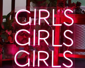 Girls Girls Girls Neon Sign Bedroom Neon Sign Home Decor | Etsy