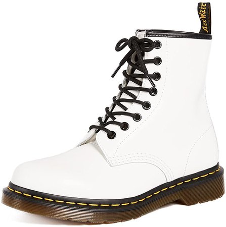 Amazon.com | Dr. Marten's Women's 1460 8-Eye Patent Leather Boots, White Smooth Leather, 4 F(M) UK / 6 B(M) US Women / 5 D(M) US Men | Ankle & Bootie