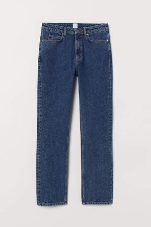 Straight High Waist Jeans - Blue
