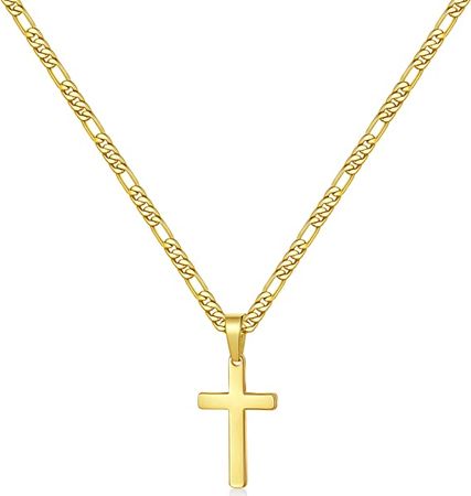 Amazon.com: Yooblue Cross Necklace for Men Women, Mens Cross Necklace Stainless Steel Gold Chain Cross Pendant Simple Trendy Necklace Dainty Cross Chain Necklace for Men Teen Girls 16 Inch Mens Necklaces for Men : Clothing, Shoes & Jewelry