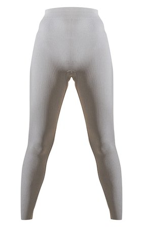 Grey Marl Structured Contour Rib Leggings, PrettyLittleThing USA