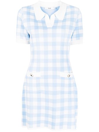 b+ab gingham-print short-sleeved Mini Dress - Farfetch